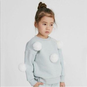 Petit hailey puff ball shirt sweater winter shirt soft fluff ball 2t